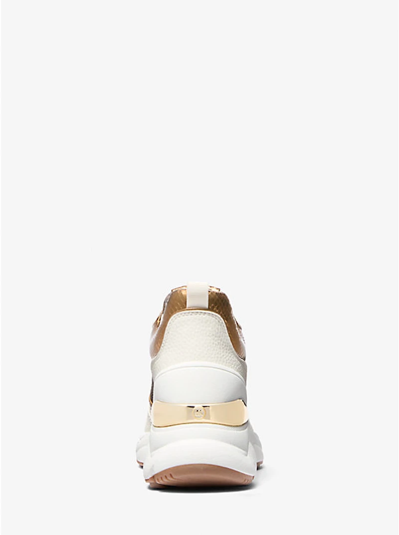Katrina Signature Logo and Metallic Lizard Embossed Trainer