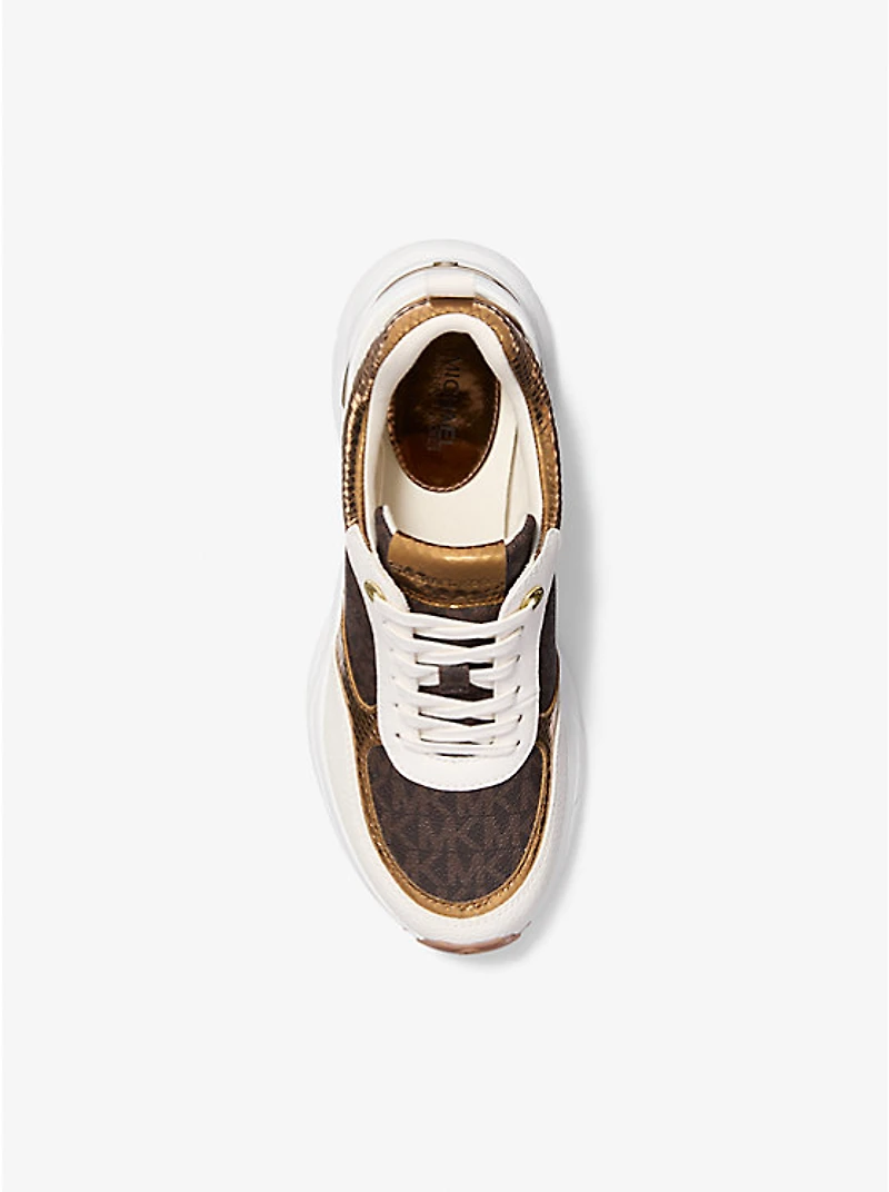 Katrina Signature Logo and Metallic Lizard Embossed Trainer