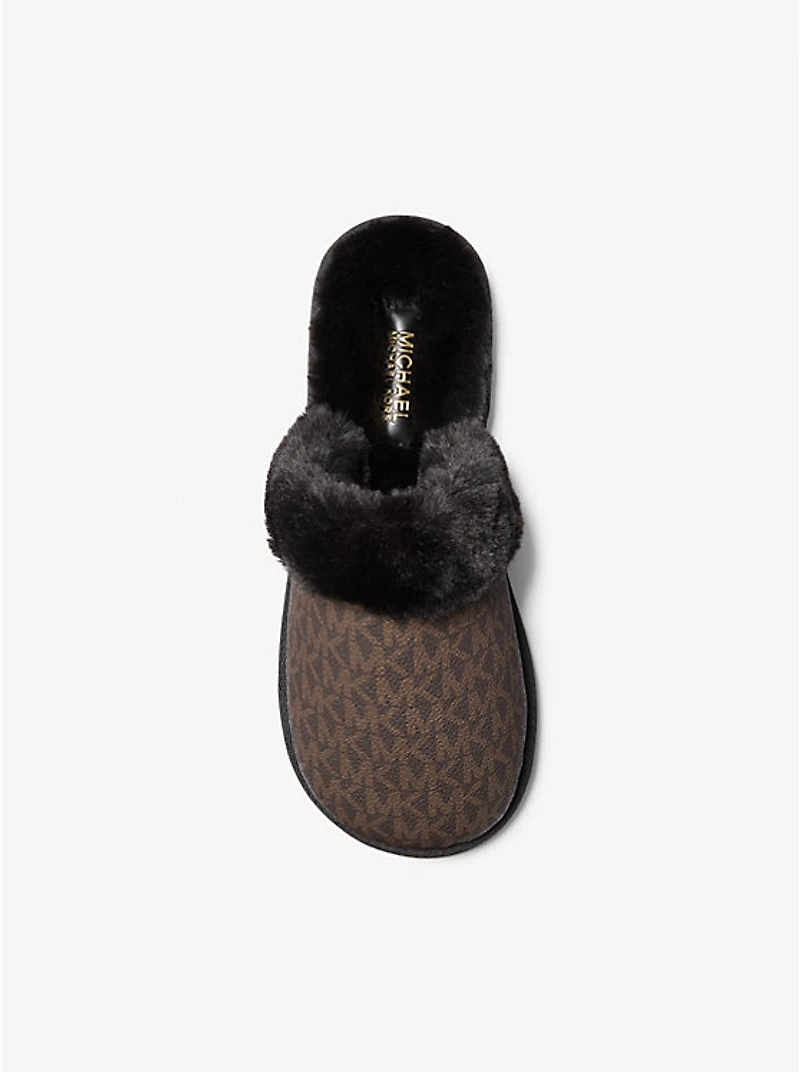 Liddy Signature Logo and Faux Fur Slipper