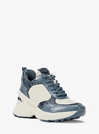 Katrina Mixed-Media Wedge Trainer