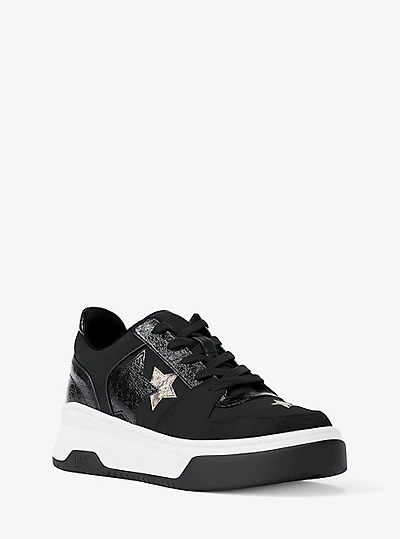Lexi Embellished Mixed-Media Sneaker