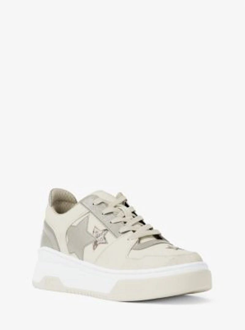 Lexi Embellished Mixed-Media Sneaker