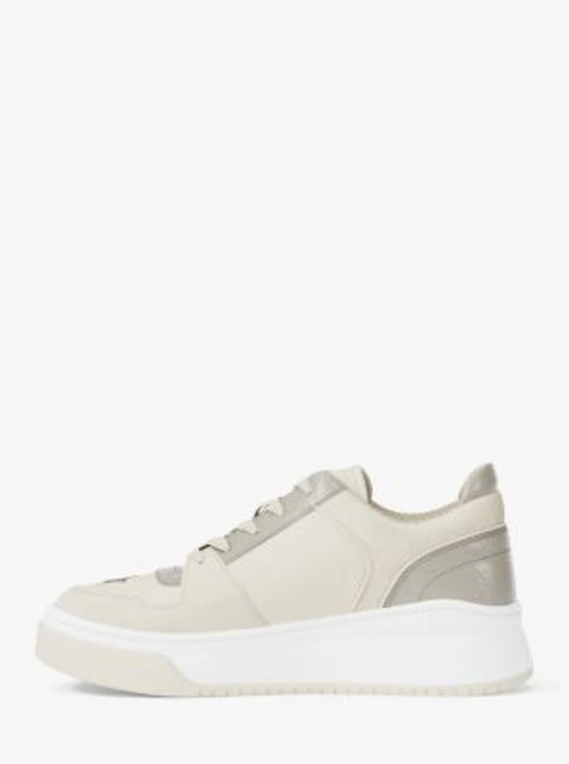 Lexi Embellished Mixed-Media Sneaker