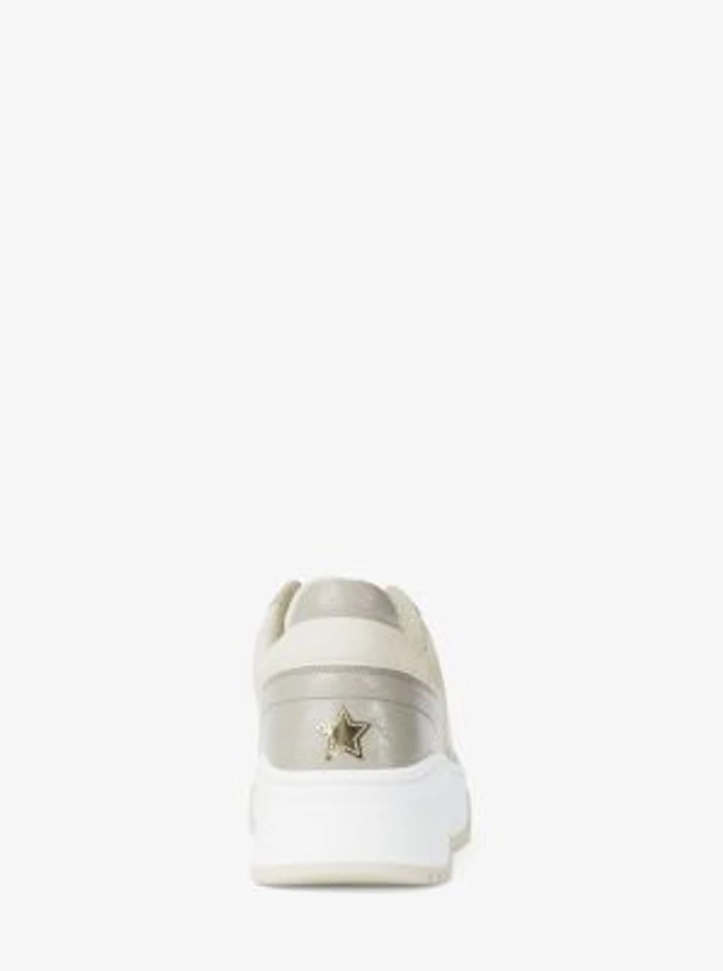 Lexi Embellished Mixed-Media Sneaker