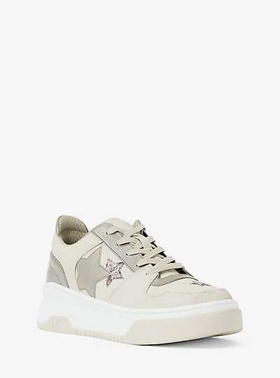 Lexi Embellished Mixed-Media Sneaker