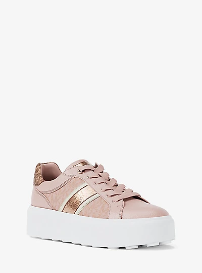 Romey Signature Logo Stripe Platform Sneaker