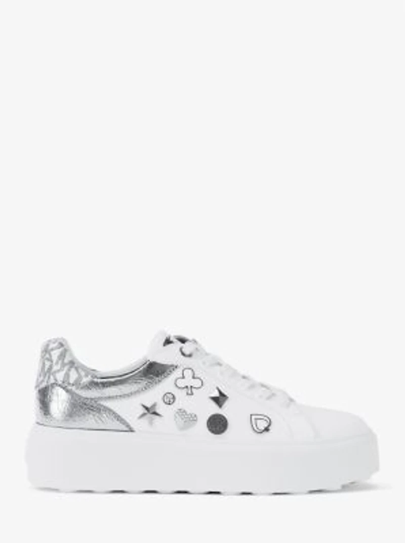 Romey Embellished Mixed-Media Platform Sneaker