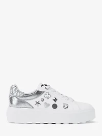 Romey Embellished Mixed-Media Platform Sneaker