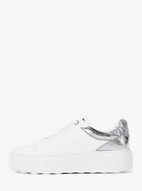 Romey Embellished Mixed-Media Platform Sneaker