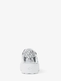 Romey Embellished Mixed-Media Platform Sneaker
