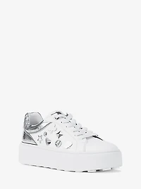 Romey Embellished Mixed-Media Platform Sneaker