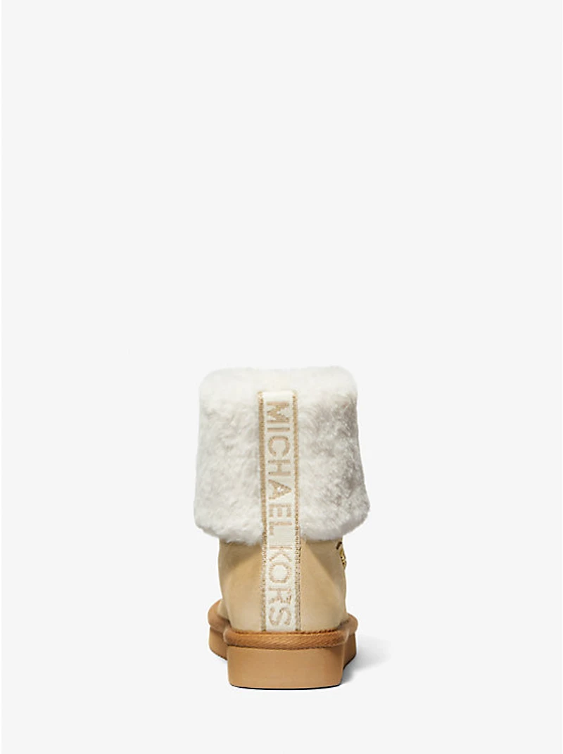 Julia Faux Fur Trim Metallic Leather Boot