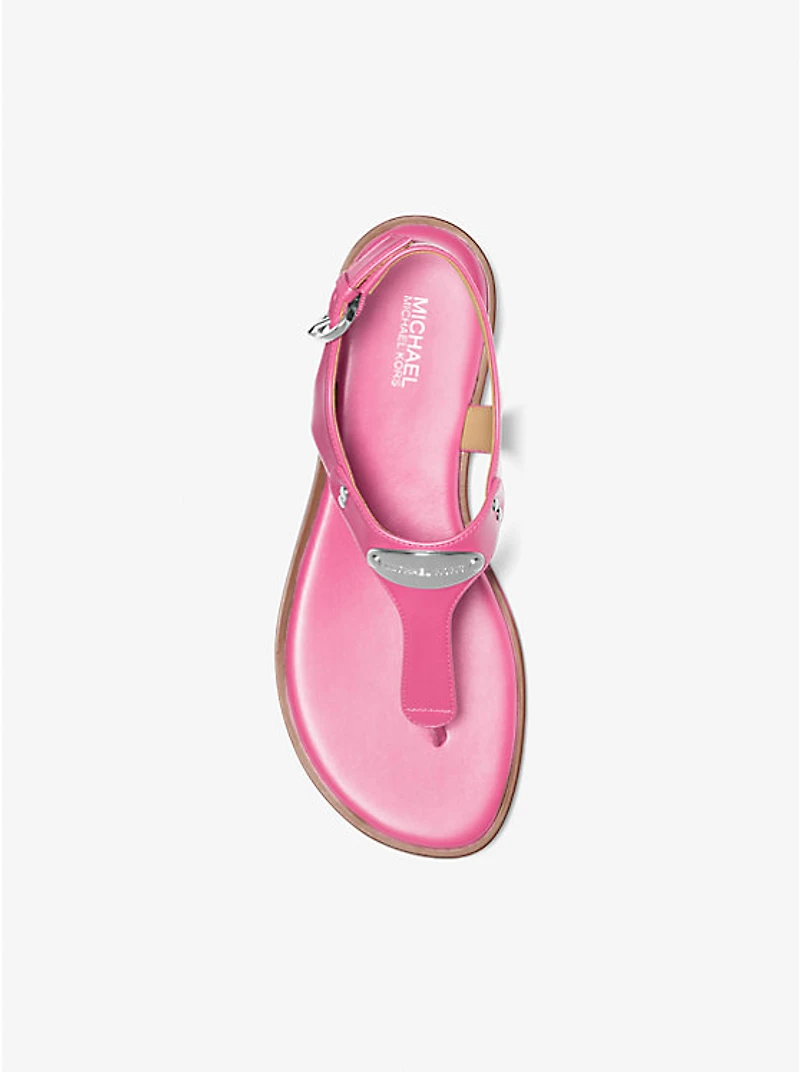 Logo Plate T-Strap Sandal