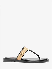 Carson Straw T-Strap Sandal