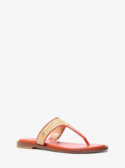 Carson Straw T-Strap Sandal