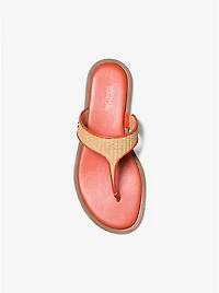 Carson Straw T-Strap Sandal