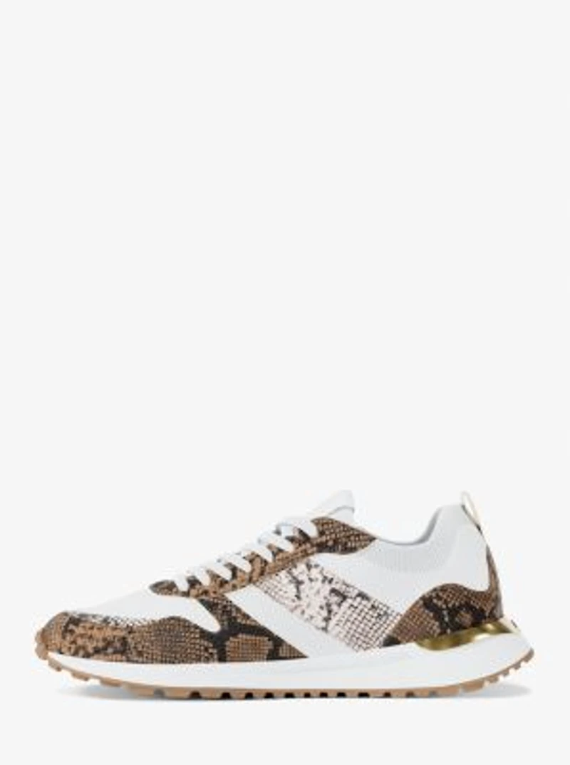 Jesse Stretch Knit and Snake Embossed Trainer