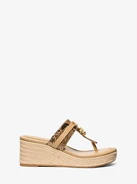 Zoe Snake Embossed Wedge Sandal