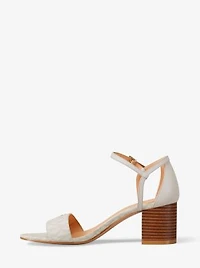 Hannah Signature Logo Block Heel Sandal
