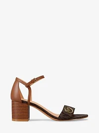 Hannah Signature Logo Block Heel Sandal