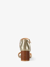 Hannah Metallic Block Heel Sandal