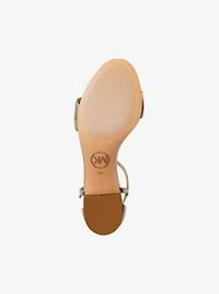 Hannah Metallic Block Heel Sandal