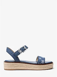 Richie Logo Jacquard Denim Espadrille Sandal