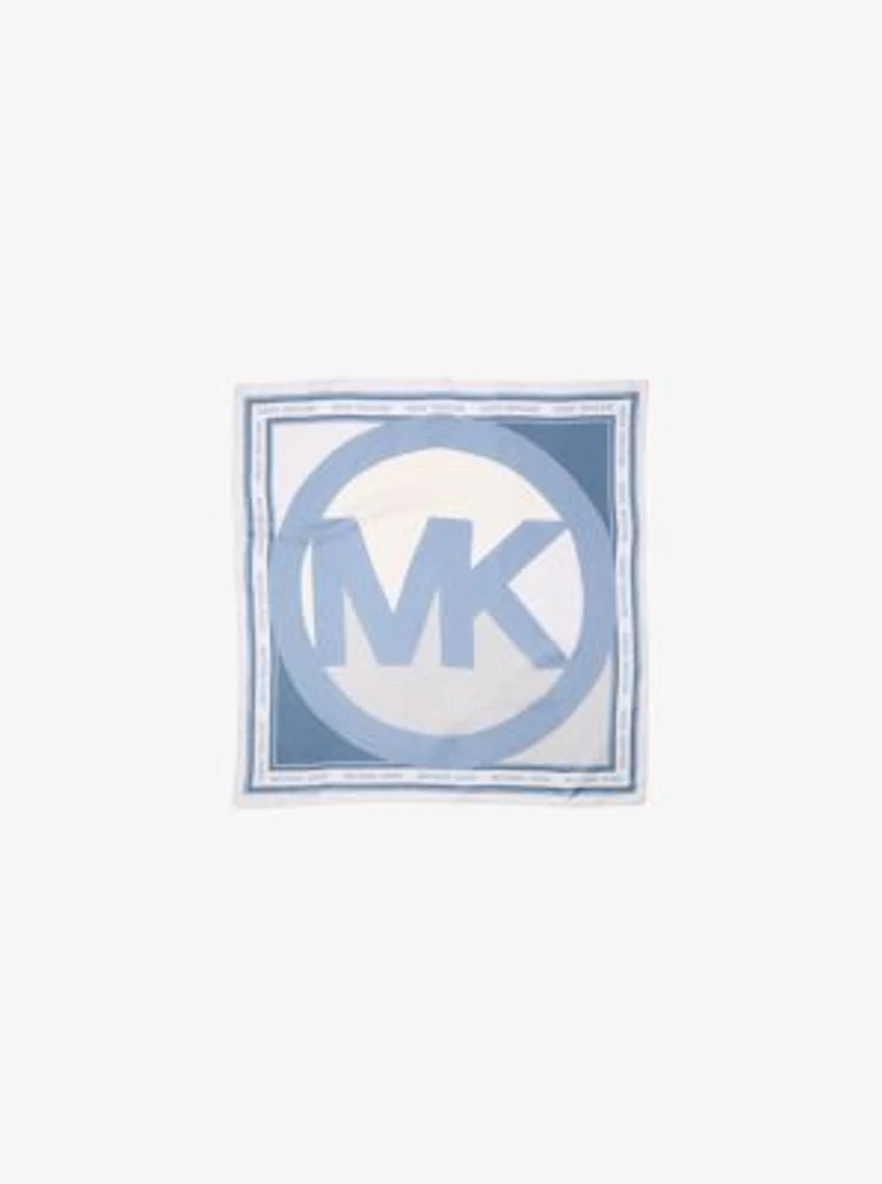 Color-Block Logo Charm Silk Bandana