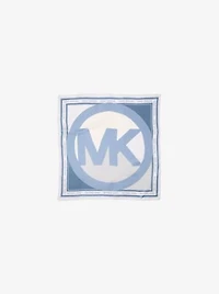 Color-Block Logo Charm Silk Bandana