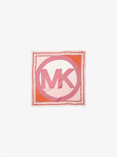 Color-Block Logo Charm Silk Bandana