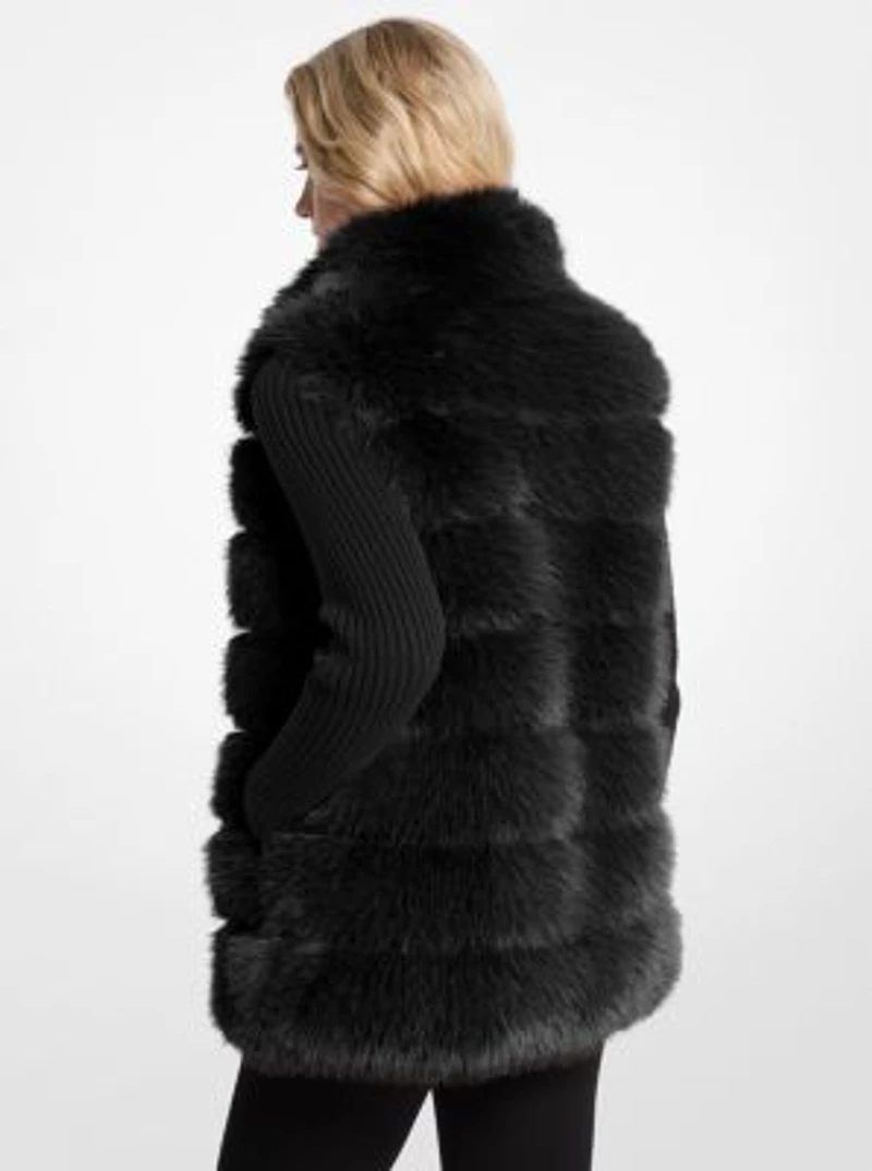 Quilted Faux Fur Vest