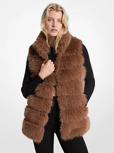 Quilted Faux Fur Vest