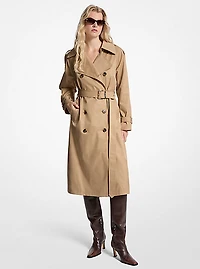 Cotton Blend Belted Trench Coat