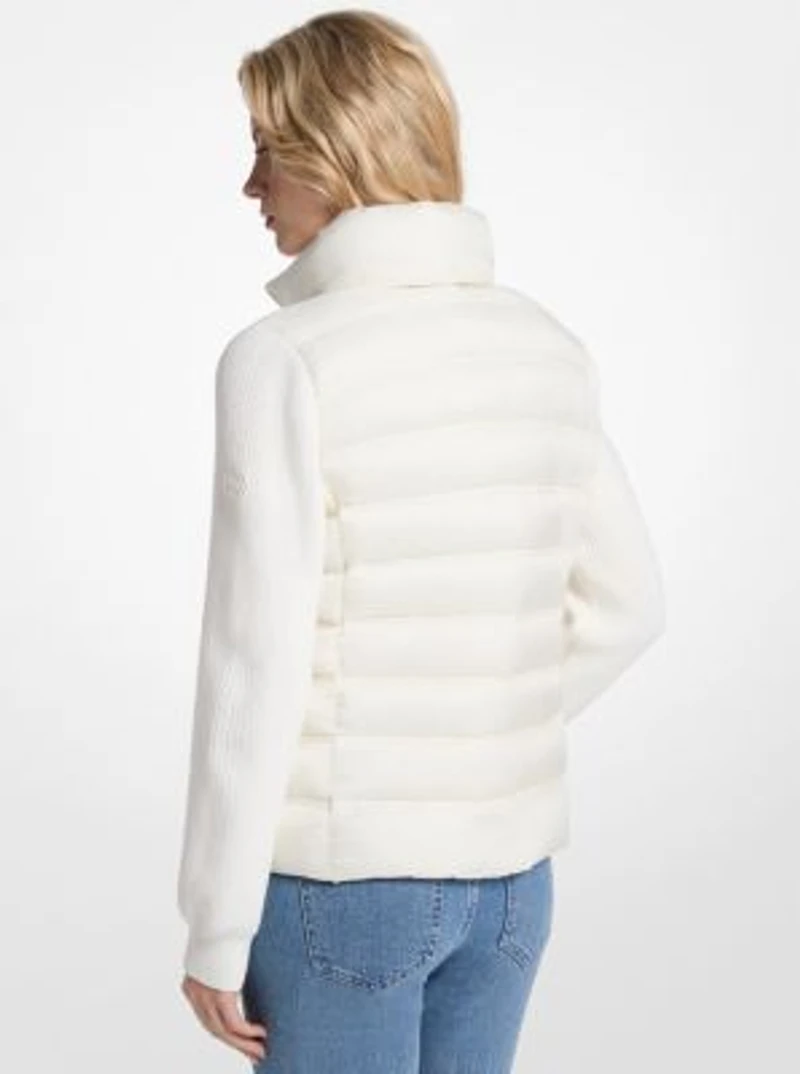 Quilted Nylon and Knit Jacket