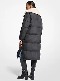 Faux Fur-Trim Quilted Puffer Jacket