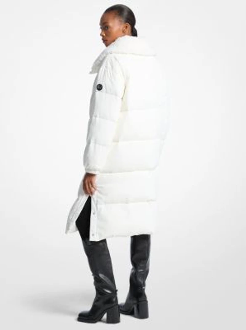 Faux Fur-Trim Quilted Puffer Jacket