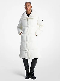 Faux Fur-Trim Quilted Puffer Jacket