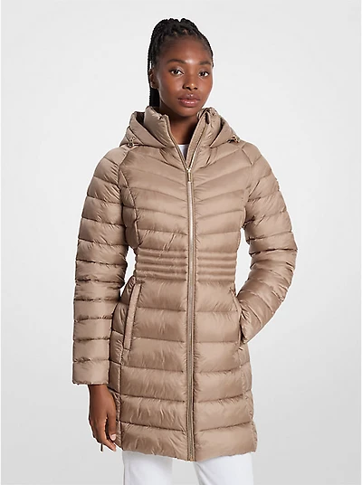 Quilted Nylon Puffer Coat