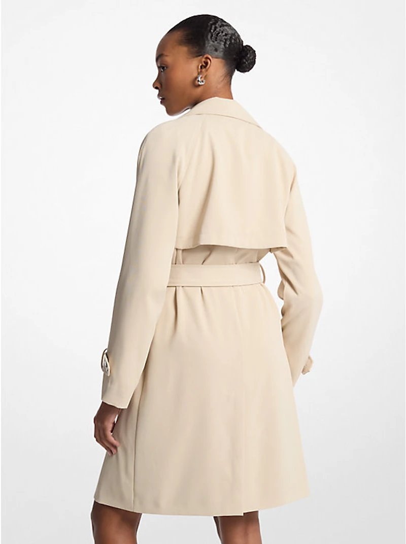 Draped Woven Trench Coat