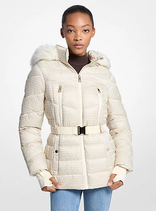 Michael Kors Faux Fur Padded Coat MICHAEL Michael Kors Womens Faux