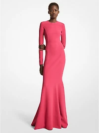 Stretch Wool Fishtail Gown