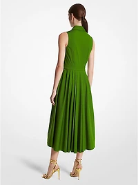 Stretch Organic Cotton Poplin Sleeveless Shirtdress