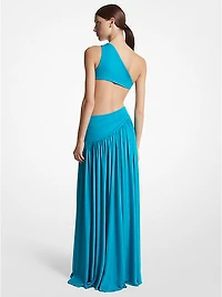 Stretch Matte Jersey Asymmetric Cutout Gown