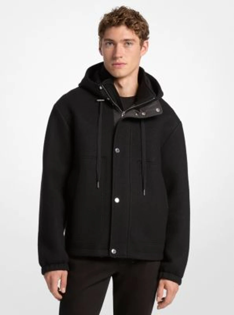 Wool Blend Hooded Jacket