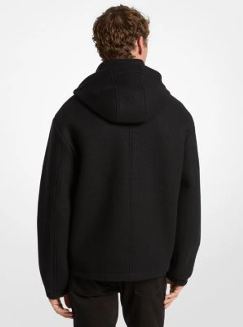 Wool Blend Hooded Jacket