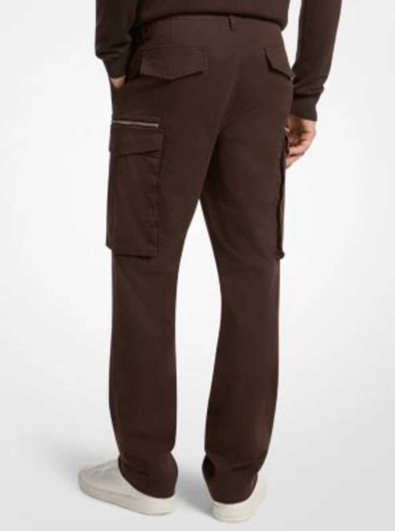 Stretch Cotton Zip Cargo Pants