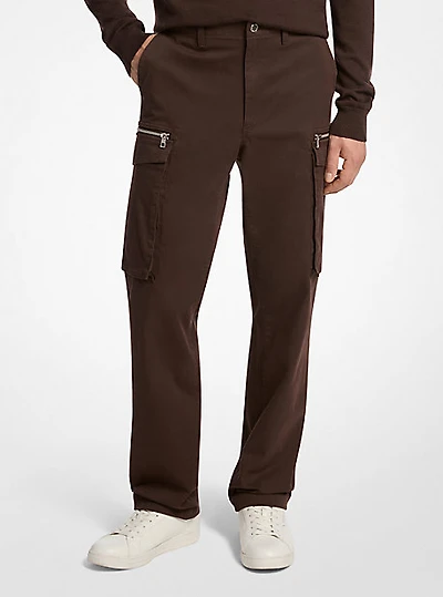 Stretch Cotton Zip Cargo Pants