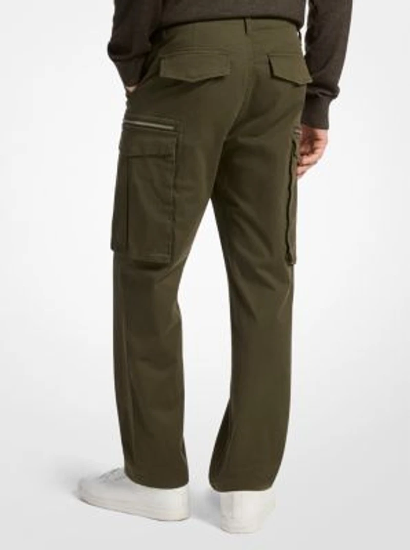 Stretch Cotton Zip Cargo Pants