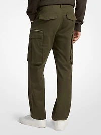 Stretch Cotton Zip Cargo Pants