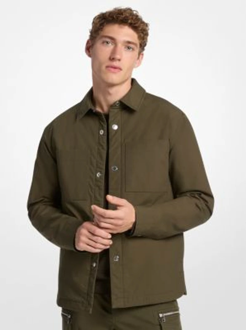 Stretch Cotton Padded Shirt Jacket